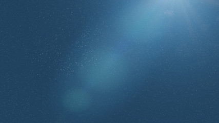 bright blue background with stars, glare and bokeh effects