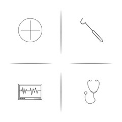 Healthcare And Medical simple linear icon set.Simple outline icons