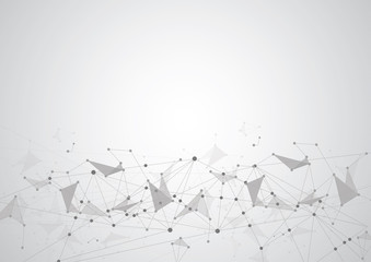 Abstract Polygonal Space Background with Connecting Dots and Lines. Vector Illustration