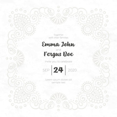 Vector luxury wedding invitation with mandala