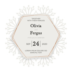 Vector luxury wedding invitation with mandala