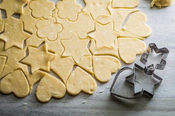 Homemade milky biscuits making from fresh dough