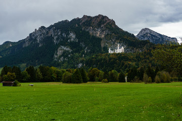 Fototapeta na wymiar Beautiful landscape with Neuschwanstein Castle and Hohenschwangau