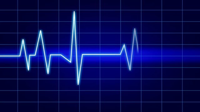 4k Heart beat cardiogram,heart monitor EKG electrocardiogram pulse.