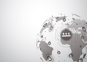 Global network connection. World map point and line composition concept of global business. Vector Illustration