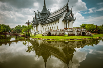 Fototapeta na wymiar Buddhist temple replica, Ancient Siam, Thailand