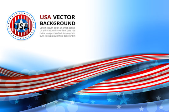 Flag of USA background for independence, veterans, labor, memorial day and other events, Vector illustration Design