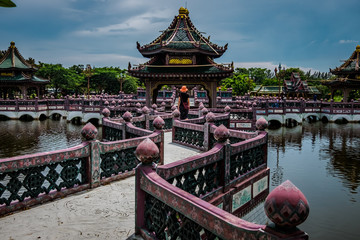 Temple on a lake, Ancient Siam, Thailand © Yann
