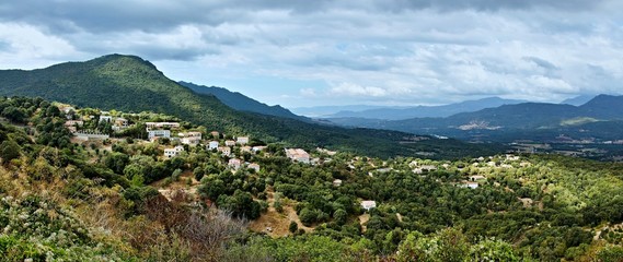 Fototapeta na wymiar Corsica-panoramic view of the Porcareccia