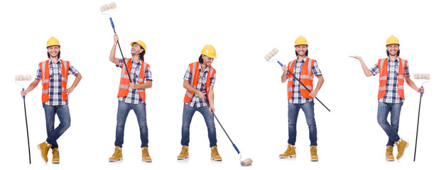 Painter isolated on the white background