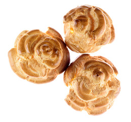 delicious home eclairs isolated on white background