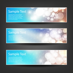 Set of Horizontal Banner Designs for Party, Christmas, New Year or Other Holiday Ad Templates