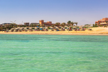 Beautiful beach of Red Sea in Hurghada, Egypt