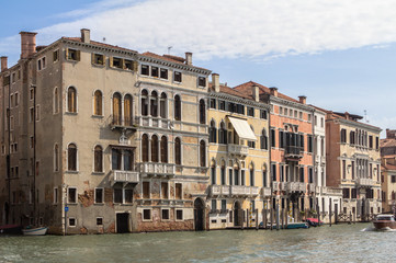 Naklejka premium Palaces along the Grand Canal, Venice, Italy