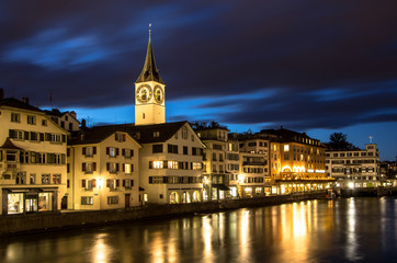 Fototapeta na wymiar Zurich, St. Peter Church
