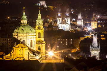 Fototapeta na wymiar Night scenery of Prague, Czech Republic