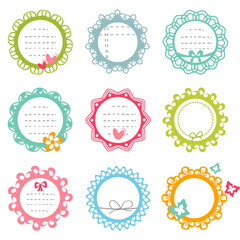 set of childish lacy frames