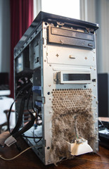Dust on a computer tower 