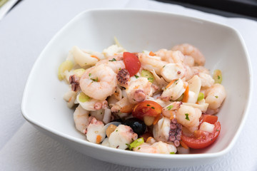 Tasty mixed seafood salad