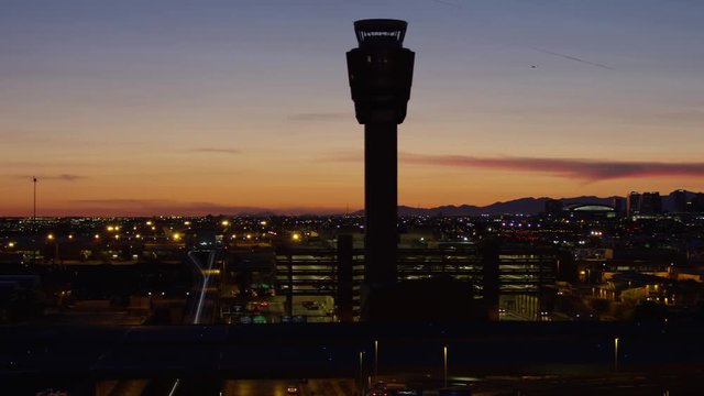 Pan left of Phoenix at dusk