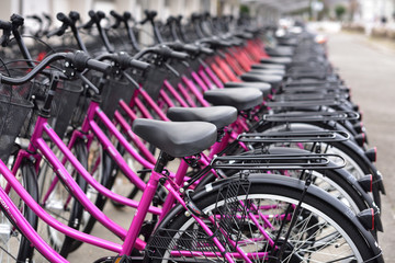 日本の駐輪場の自転車