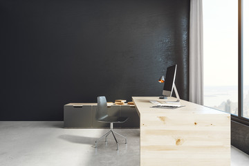 Black office with copy space