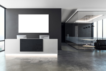 Modern reception with empty banner