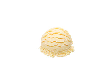 vanilla ice cream scoop refreshment sweet summer clipping path on white background