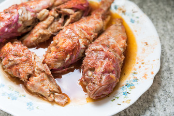Fishy redfish cooked