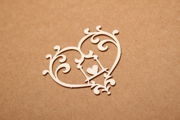 Beautiful decorative heart and patterns. Background for holiday