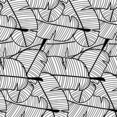 Tropical Pattern Background. Hand Drawn Vector Illustration.