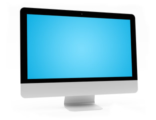 Modern computer screen on white background 3D rendering
