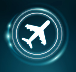 3D rendering plane icon with circles