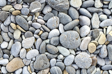 Background texture with round pebble stones.
