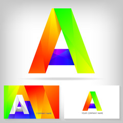 Letter A logo design - Stock vector. Business card templates.