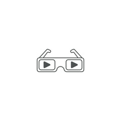 3D glasses icon. sign design