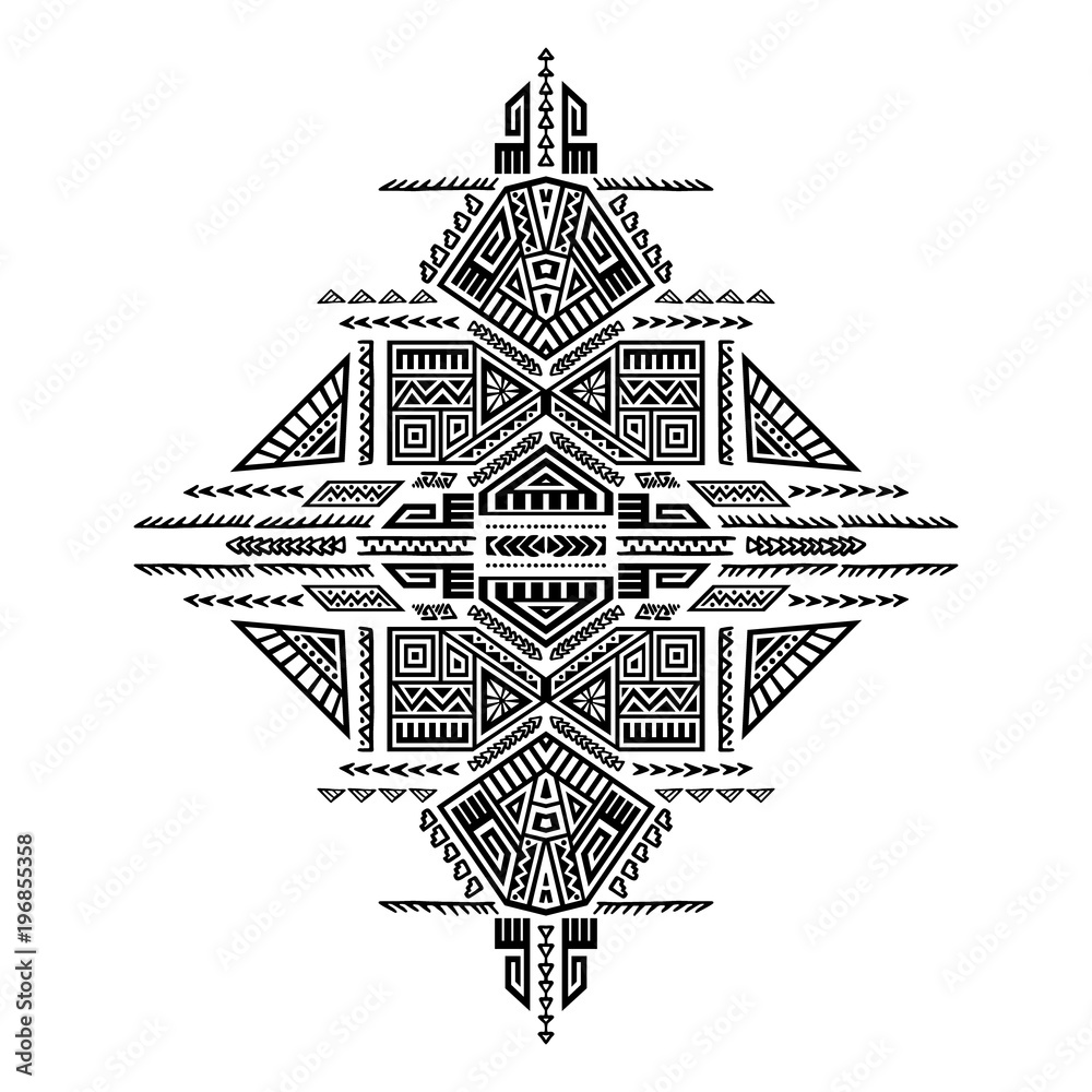 Wall mural creative ethnic style print. unique geometric vector illustration. perfect for t-shirt design. trend