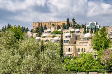 Fototapeta na wymiar Modern buildings in Jerusalem, Israel, near the old town