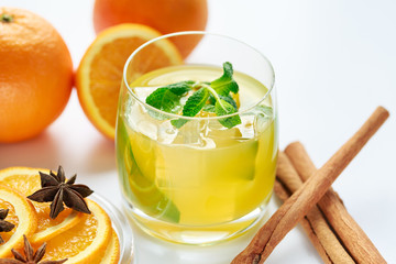 Juice from fresh oranges and spices