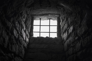 Cellar barred window