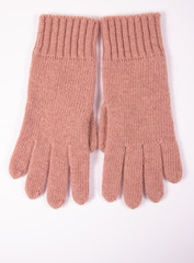 Winter, woolen gloves on a white background.