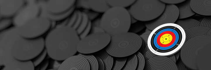 Infinite targets on a plane, business and challenge theme, original 3d rendering