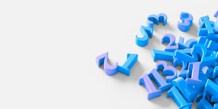 Infinite random numbers, original 3d rendering background, technology and science concepts