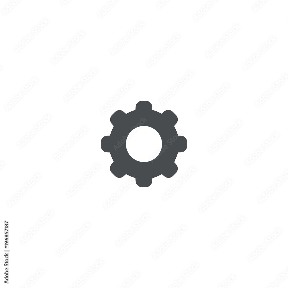 Sticker cogwheel icon. sign design