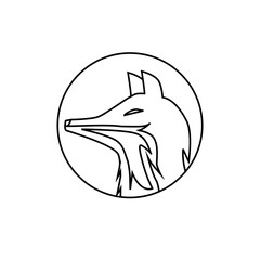 Fox Head Flat outlined Vector