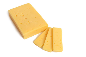 Cheese on a white background