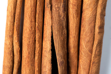 Cinnamon close-up. View from above.