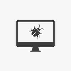 Bug Virus Hazard Infected Computer Vector Icon