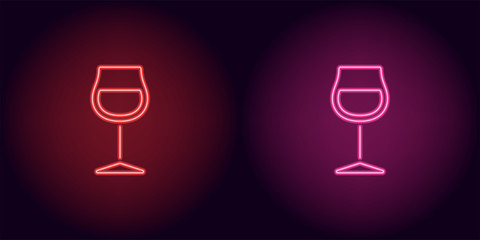 Red and pink neon wineglass