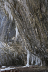 Ice formations in Mazarna cave in Velka Fatra national park in northern Slovakia.
